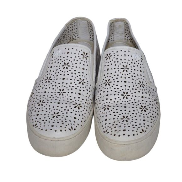Michael Kors White 01133 Kane Perforated Slip On Sneakers, Size 8 - Picture 3 of 11